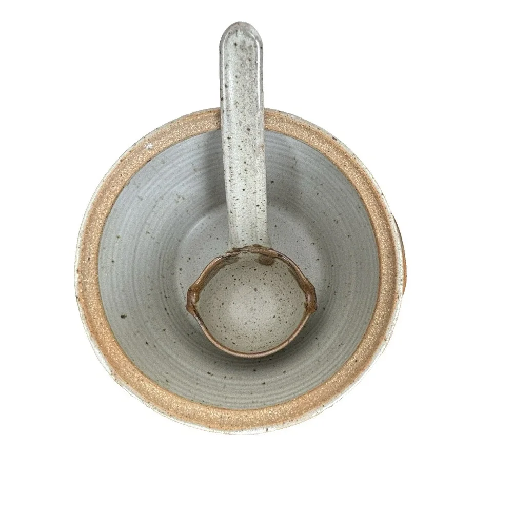Earthy Studio Pottery Soup Tureen Ladle Set Stoneware‎ Rustic Handmade Ceramic